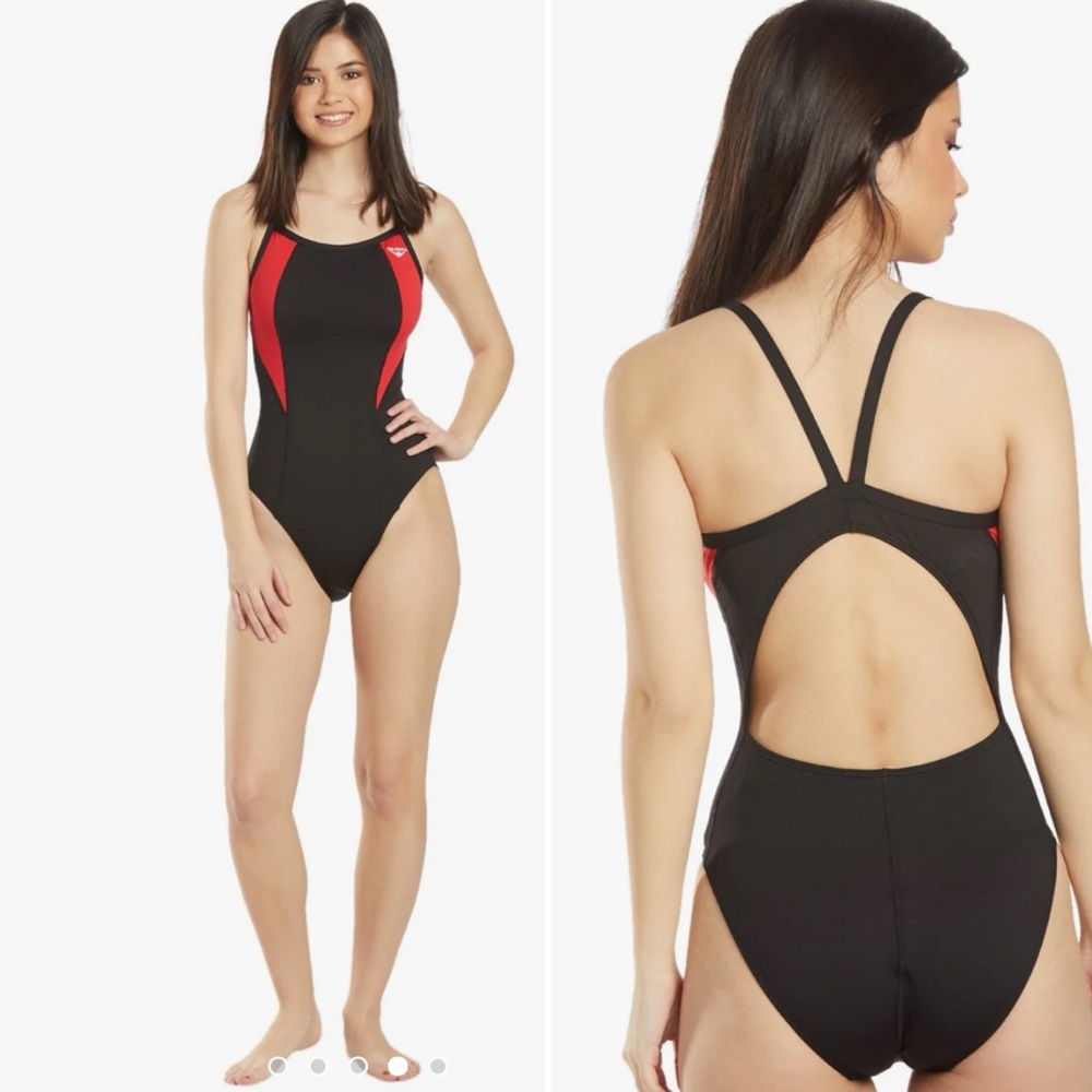 The Finals Women's Surf Splice Swan Back One Piece Swimsuit sz 26